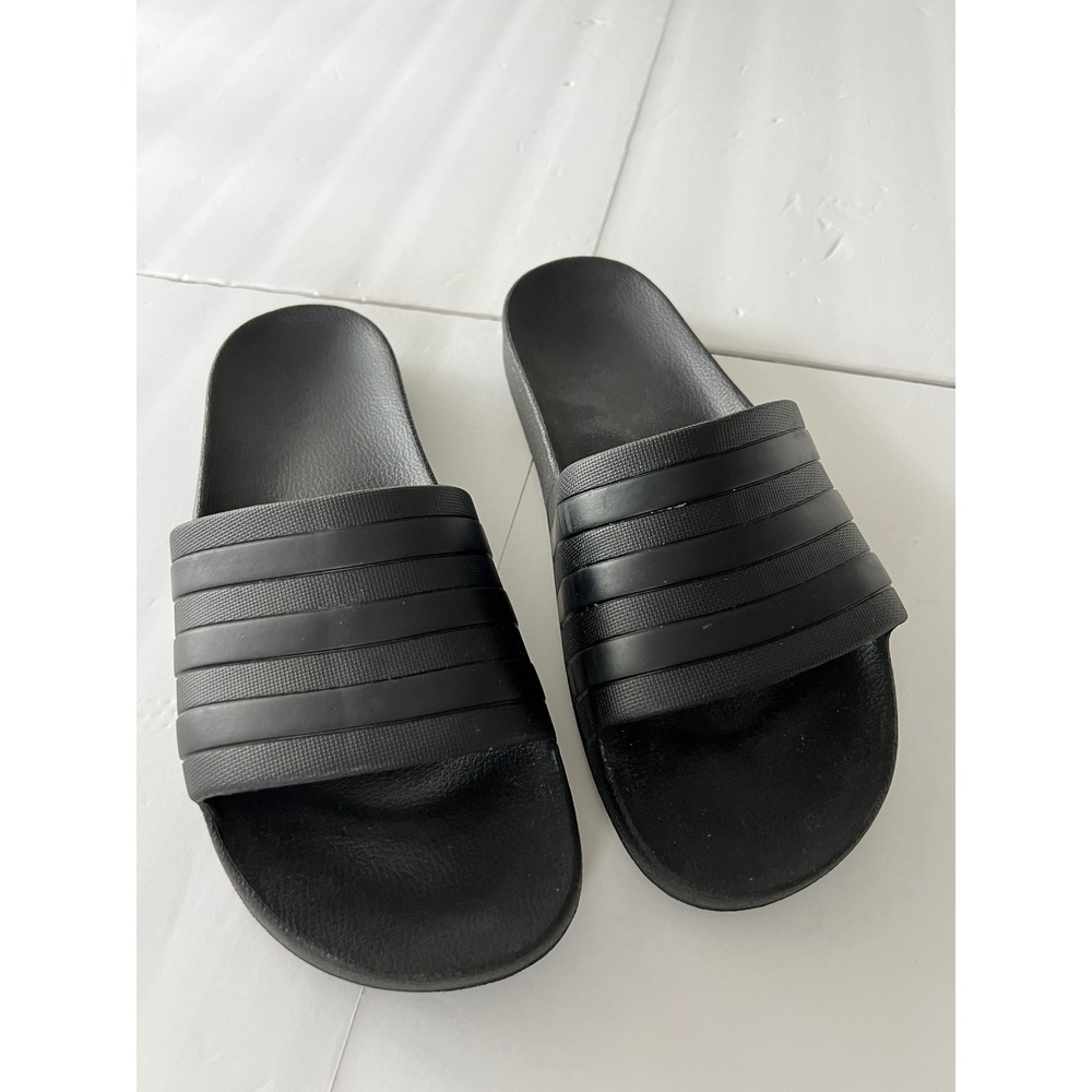 Adidas Adilette Shower Slides Mens Black Three Stripe Sandals 07240UW002